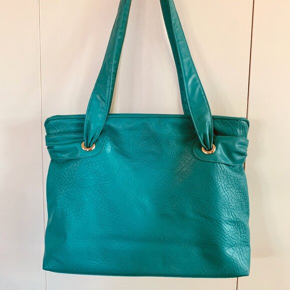 Vintage Turquoise Large Purse Handbag From Jennifer Moore - Picture 3 of 10